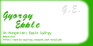 gyorgy epple business card